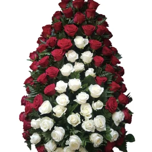 Coroana funerara cu trandafiri