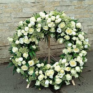 Coroana funerara rotunda Cu adanca durere