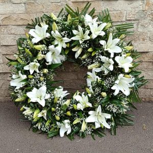 Coroana funerara cu crini Odihna vesnica